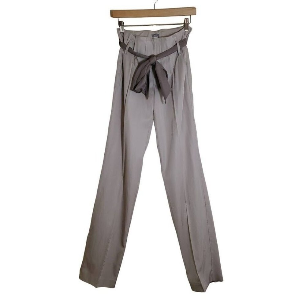 Hoss Intropia Pants Trousers Tan Sash Tie Belt High Waisted Boutique 31x34 EU40
